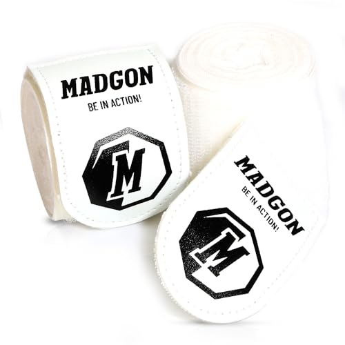 MADGON Boxbandagen mit Daumenschlaufe & starkem Klett | Box Bandage in 3 m / 3,8 m / 4,5 m – ideal für Boxen, MMA, Kickboxen, Training & Sparring | 2er Set