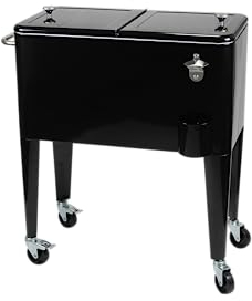 Kailua Cooler - Nevera Americana, Carro refrigerador, Enfriador de Bebidas (Negro)