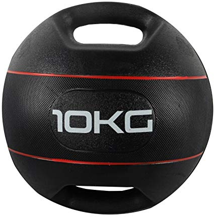 Medizinbälle Doppelgriff Gummi-Medizin Ball Fitness Ball, Heimtym-Fitnessstudio Professionelle Kraft-Trainingsball, rutschfest Und Verschleißfest, 10kg / 22lb
