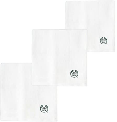 The Body Shop Lot de 3 chiffons en mousseline pour nettoyage du visage, démaquillant, nettoyage de la peau du visage