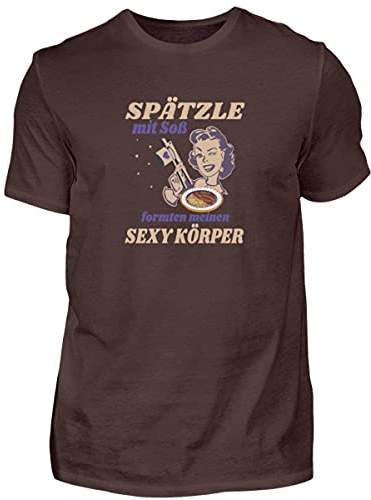 Spätzle avec sauce – Proverbes souabes – Schwaben Cadeaux – T-shirt pour homme, marron, M