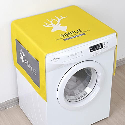 Abdeckung Waschmaschine Decken Waschmaschinen Abdeckungen Waschmaschinenbezug WaschmaschinenüBerzug Auflage Mit Aufbewahrungstasche Gelber Hirschkopf 55 X 140cm