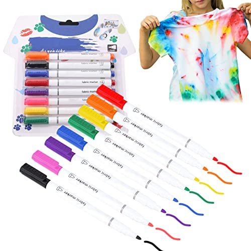 Textilstifte Waschmaschinenfest, Permanent Stoffmalfarben Stifte, Dauerhafte Marker für Stoff,Wasserfest Permanent Acrylstifte für Papier, Holz, Leinwand, Fotoalbum, Glas, Metall für Kinder DIY