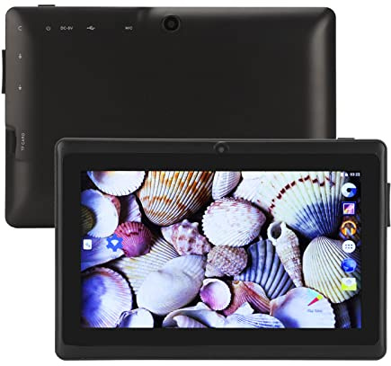ciciglow 7 Inch Kids Tablet, for Android 7.0 HD Display LCD Tablet 1GB RAM 8GB ROM Storage, 2.4G 5G Dual Band, Front 30W Rear 200W, Bluetooth Learning Tablet(Black)