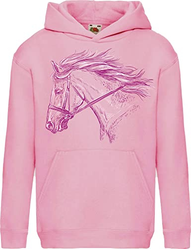 Baddery hästtröja flickor – My Horse – barn huvtröja häst present – ridsportkläder, Ljusrosa, 128