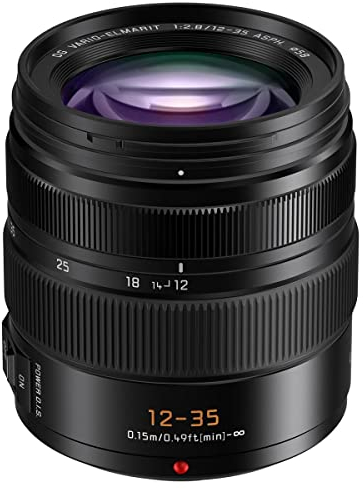 Panasonic Obiettivo per fotocamera LUMIX Serie G, 12-35mm F2.8 Leica DG Vario-ELMARIT Obiettivo intercambiabile per fotocamere digitali mirrorless Micro Quattro Terzi, Power O.I.S. - H-ES12035