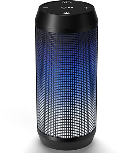 VOSFEEL Cassa Bluetooth Potente Altoparlante Speaker Portatili Vero Stereo Wireless Hi-Fi Bassi Potenti Luce LED Wireless Micro SD Chiamata Vivavoce Microfono Cavo USB