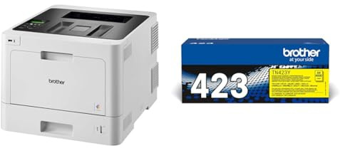 Brother HL-L8260CDW Professioneller WLAN Farblaserdrucker (31 Seiten/Min., Duplex, 2.400 x 600 DPI) weiß/schwarz & Original Jumbo Toner Cartridge, Yellow
