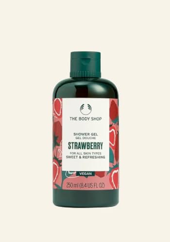 The Body Shop Strawberry Shower Gel (1x 250ml), Sweet Womens Shower Gel, Juicy Strawberry Body Wash for All Skin Types, Shower Foam with 92% Natural Origin, Vegan Body Care