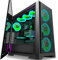 KEDIERS Boitier PC- pré-installé 7 Ventilateurs PWM ARGB, boitier de Jeu E-ATX Mid Tower avec Ouverture des Panneaux latéraux en Verre trempé, boitier d'ordinateur en Treillis,C710,Noir