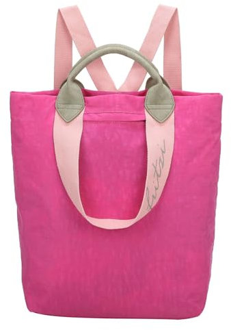 Fritzi Ju Lighty Pink Backpack Nylon Damen Rucksack Festival City Uni ultra leicht verstellbare Träger Kurzgriff 38 x 30 x 17 cm, Pink
