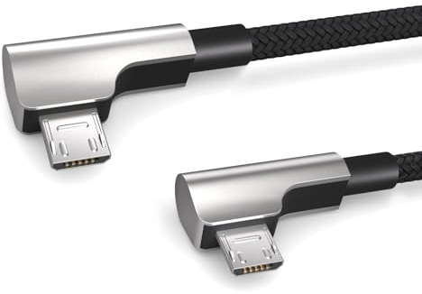 0,3m Micro auf Micro USB OTG Kabel, Winkelstecker, für Fahrradcomputer von Bosch Kiox, Yamaha, Datenkabel, Ladekabel, USB 2.0, Schwarz