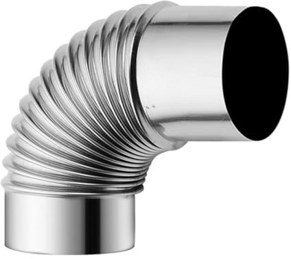 Ofenrohrbogen aus Edelstahl – unverzichtbar für Öfen, Kamine, Grills – korrosionsbeständig für Ofenrohre aus Stahl (90 mm)