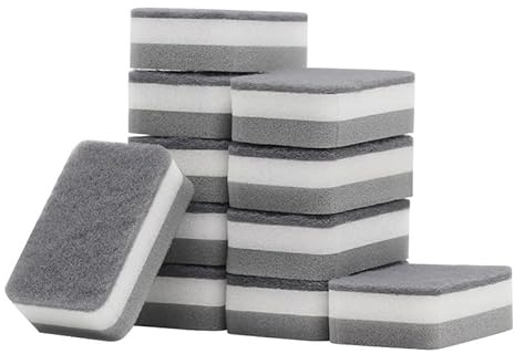 Esponja resistente gris, paquete de 10, tamaño: 11 x 7 x 3 cm