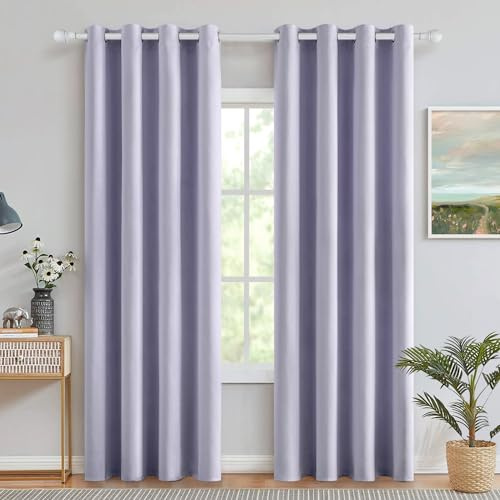 MIULEE Verdunklungsvorhänge Thermo Blickdicht Ösen 2er Set 140x260cm Lila | Blickdichter Thermostoff für Wohnzimmer und Schlafzimmer, hilft Licht, Hitze und Kälte zu reduzieren.