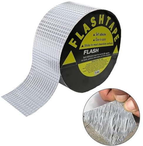 2012 Butyl Tape Waterproof, Butyl Sealant Tape, Roof Repair Tape, Silver Aluminum Tape for Pipe/Metal/RV Awning/Roof Leak/Window Seal/Boat, Outdoor Use, 50mm (W) x 5m (L)