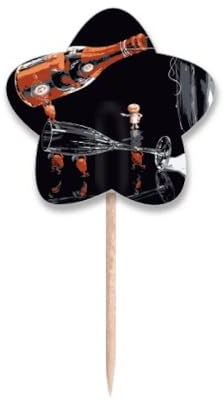 Palillos de hielo con forma de bandera de palillo de hielo de cristal, con etiqueta de estrella, palillos para cupcakes