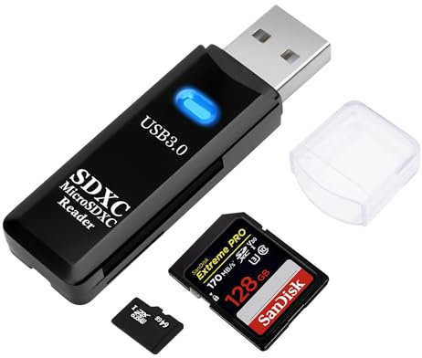 AIYEEN Lettore di schede SD/TF USB 3.0, adattatore per schede di memoria OTG a doppio slot ad alta velocità USB 3.0 da 5 Gbps per schede di memoria TF/Micro SD/SD/SDXC/Micro SDXC/Micro SDHC (Nero)