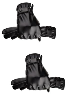 SOIMISS 2stücke wasserdichte Pu-Leder-fahrradhandschuhe Für Herren Und Damen Mit Touchscreen-Funktion Winterhandschuhe Für Kalte Tage Warm Und rutschfest Für Outdoor-aktivitäten