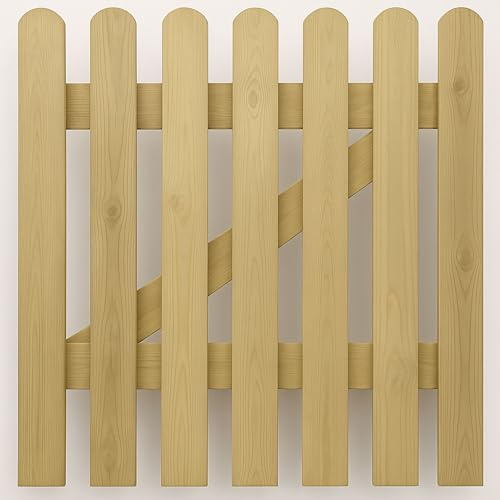 3 x 3Ft Wooden Garden Gate, Picket Fence Gate, Hand Built Wooden Gate with FSC Tantalized Perfect Outdoor Gate for Garden