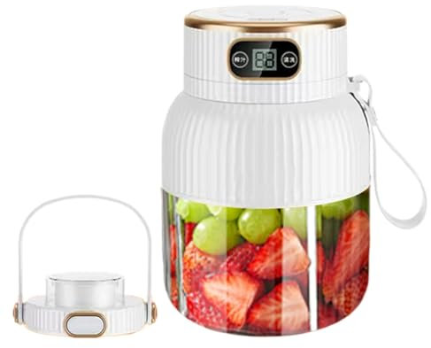 Portable Juicer Blender, USB Rechargeable Juicer Machine, Food Mixing Machine, Digital Display Juicer, 600 ml Juicer Blender, Travel Blender for Shakes, Smoothie Maker with USB, Compact Food Pro