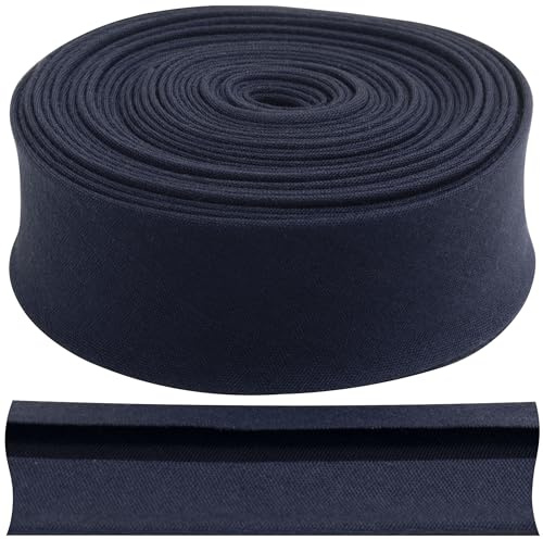 AERZETIX - C77478 - Band, Schrägband, gefaltet Naht 4.5 Meter x 23 mm - 20% Baumwolle und 80% Polyester - Farbe dunkelblau