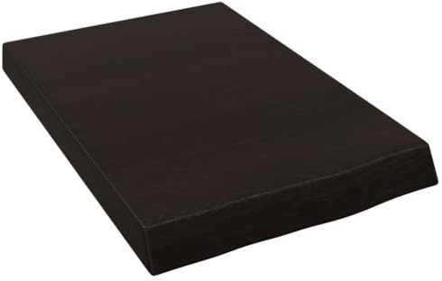Makastle Waschtischplatte Holzbohlen Ideal für Aufsatzwaschbecken, Tischplatte Holzplatte Baumkanten-Platte für Heimwerker, Arbeitsplatten, Dunkelbraun 40x60x(2-6) cm Massivholz Behandelt