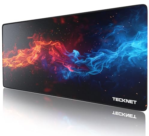 TECKNET Mauspad XXL Speed Gaming, 900x400 mm Schreibtischunterlage, Gamer Mouse Pad, Wasserdicht Mousepad, Spezielle Oberfläche Verbessert Präzision und Geschwindigkeit, rutschfeste Gummibasis