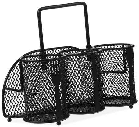 Cabilock Metall Utensilienhalter Für Küche Besteck-organizer Mit Griff Robustes Eisen Stabiler Stand Platzsparend Für Kochen Grillen Picknick