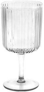 H&H, Set 6 Calici, collezione Venus, in vetro, rigato, trasparente, lavabili in lavastoviglie, 33 cl