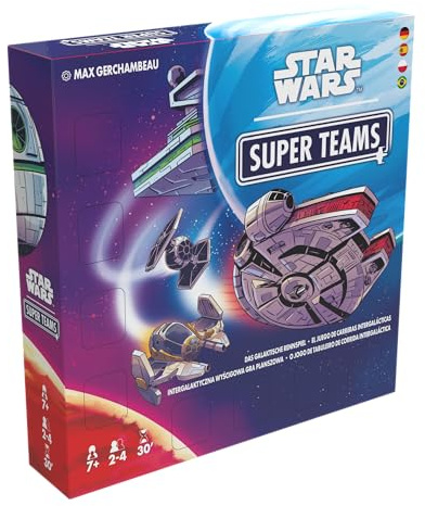 Asmodee, Star Wars Super Teams, Zygomatic, familjespel, 2-4 spelare, från 7+ år, 30 minuter, spel på tyska, spanska, polska, portugisiska (Brasilien)