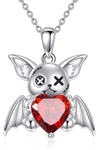 YFN Voodoo Schläger Kette 925 Sterling Silber Gotisch Anhänger Halskette Hexe Schmuck Hexenhaft Geschenke für Damen