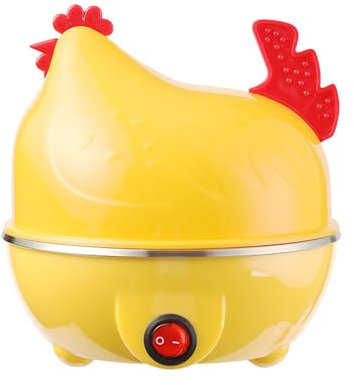 Automatic Power Outage Egg Cooker Anti-Dry Burning Feature ABS Electric Egg Cooker Electric Egg Boiler Breakfast Machine Yellow single layer UK