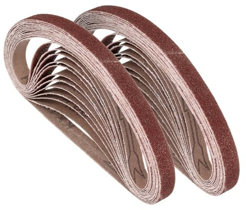 Kozelo 50 Pcs Sanding Belts 13mm x 457mm 80 Grit Aluminum Oxide | Belt Sander Paper for Belt Sander Metal Grinding Wood Working Weld Rust Removal