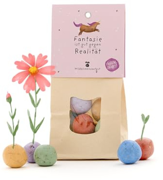 8 Wildblumen-Saatkugeln als kreatives Geschenk | Samenbomben mit Wildblumen-Saatgut | Perfekte Geschenkidee in stressigen Phasen, als Mutmacher, zum Geburtstag und für Einhorn-Freunde