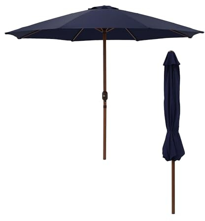 JJ. Parasol droit Ouverture avec manivelle Toile professionnelle renforcée résistante aux UV