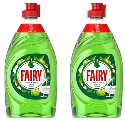 Fairy Apple Washing Up Liquid Gel | Pack of 2 x 320ml (Total 640ml) | Concentrated Dishwashing Liquid | Tough on Grease, Residue-Free, Bleach-Free