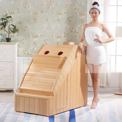 TT-YEC Sauna en Bois À Chaleur Sèche À Lumière Rouge avec Panneaux Chauffants en Cristal De Carbone De 1150 W, Petit Spa d'angle Intérieur, Sauna Personnel en Bois De Pruche