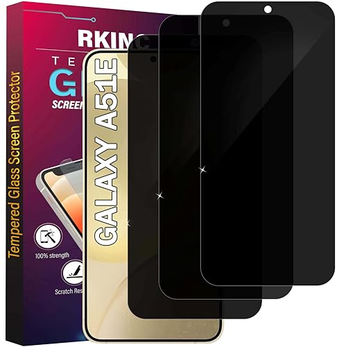 RKINC 3 Stück, Sichtschutz Panzerglas für Samsung Galaxy A51, Anti-Spähen Panzer Schutz Glas HD Displayschutzfolie, [Unterstützt keine Entsperrung per Fingerabdruck] kratzfest, blasenfre