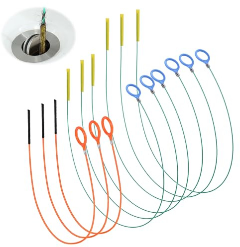 UCFBWO 9 Stück Abflussreiniger Spirale,Rohrreinigungsspirale,Abflussspirale | 81/90/130cm Anti-Bruch Stahl Nylonbeschichtung, Rohrreinigungsbürste für Badewanne Abwasserkanäle Waschbecken Küche