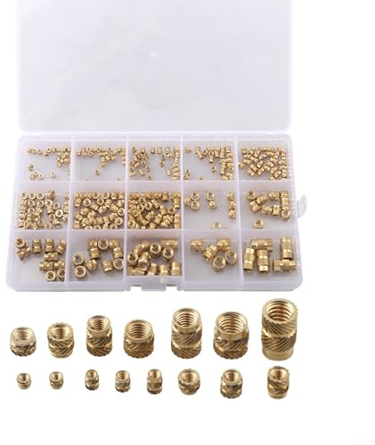 Lot de 300 inserts filetés en laiton M2 M2 5 pour applications thermoplastiques et circuits imprimés M3 M5 M6