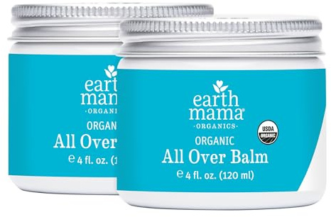 Earth Mama Organic All Over Balm, 4 oz (Pack of 2) – USDA Certified Organic Baby Face Cream & Organic Baby Lotion Alternative, Multi-Purpose Baby Face Lotion for Sensitive Skin