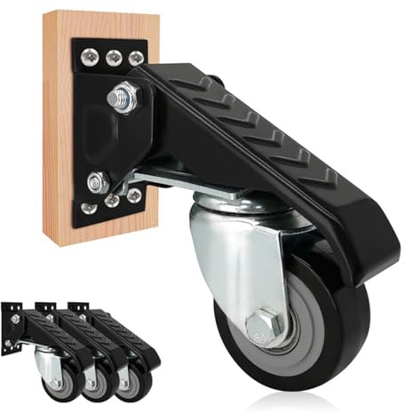 Lot de 4 roulettes de transport pour charges lourdes - Durables et silencieuses - Avec frein - Jusqu'à 200 kg (4 roues) - Pour atelier, établi, chariot à outils, meubles en palettes, extérieur - 65 mm
