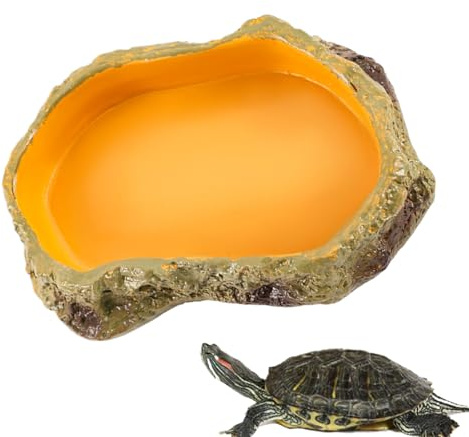 laxreheye Reptilien-Wassernapf, Reptiliennapf - Reptilien-Tank-Schlangen-Wasserbeckenschale | Sichere Reptilien-Futterschalen für Terrarien, multifunktionale Badewannen-Tankschale für verbesserte