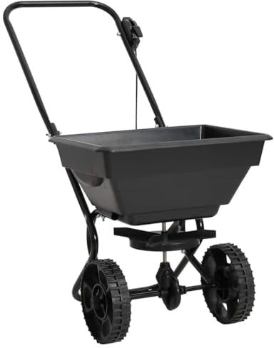 Hand Spreader Salt Shaker with PVC Container and Steel Frame 15 L Capacity 80 x 46 x 75 cm, Universal Shaker for Garden, Lawn, Seeds, Fertiliser, Grit, Sand, Winter Service