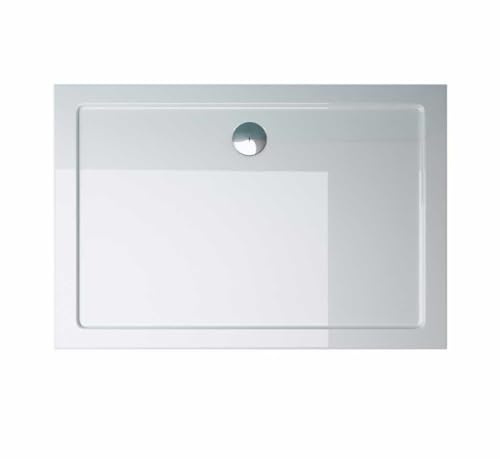 Durovin Bathrooms 1200 x 800 x 40mm Shower Tray, Light Sturdy, Acrylic, Glossy White Finish, Rectangular Shape
