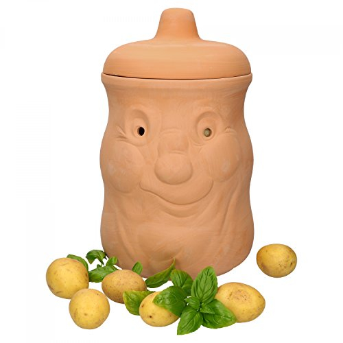 MamboCat Kartoffeltopf Terracotta Karl - Behälter für ca. 1500g Kartoffeln I Lustige Aufbewahrungsbox Vorratsdose I Küchen Vorratsbehälter Mit Deckel