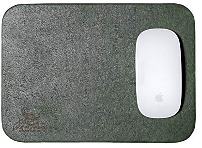 Centaur - Hochwertiges Leder Mousepad 25x18 cm smaragdgrün - Vintage Mauspad aus echtem Leder - Unterlage für Computermaus - Leather Pad - Handarbeit Made in Germany