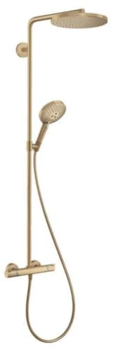 hansgrohe wassersparendes Duschsystem Raindance Select S 240 PowderRain Regendusche (Duschkopf, Duschkopf, Duschstange, Thermostat, Schlauch, 3 Strahlarten) Brushed Bronze