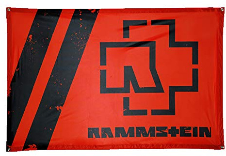 Rammstein Fahne Schwarze Balken Rot, Offizielles Band Merchandise Flagge, 150 x 100 cm, 100% Polytex